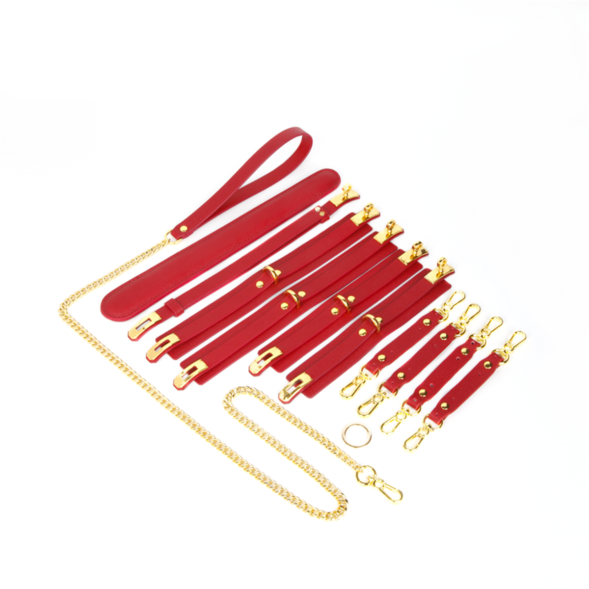BDSM拘束具 セクシー Cardinal Red カージナルレッド高級本革SM拘束5点セット