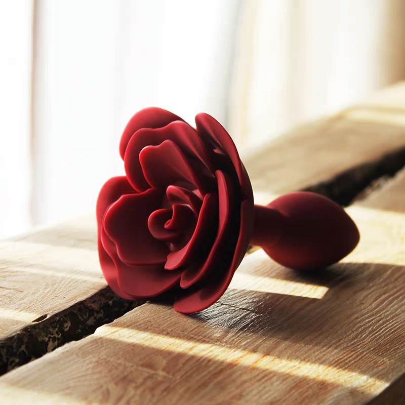 アナルジャック お尻に薔薇の花が咲くシリコンアナルプラグ 赤/黒 SMアナル