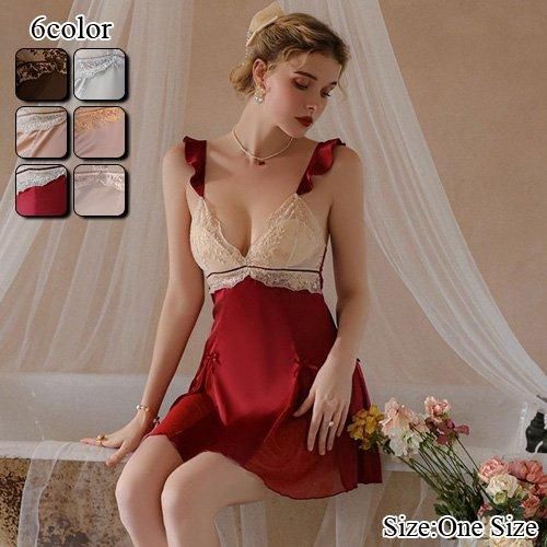 シフォンスリットが素肌を彩るベビードール エロ ランジェリーの通販