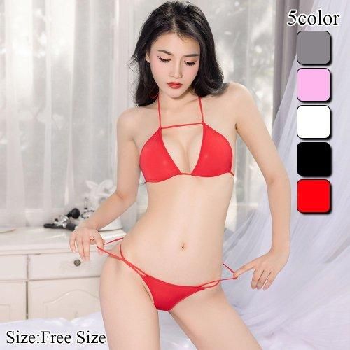 ストリングで秘密を結ぶブラ・ショーツセット エロ ランジェリー 通販