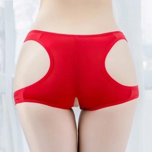 ストレッチ素材のカットデザインがセクシーなボーイレッグタイプのオープンショーツ ランジェリー エロ