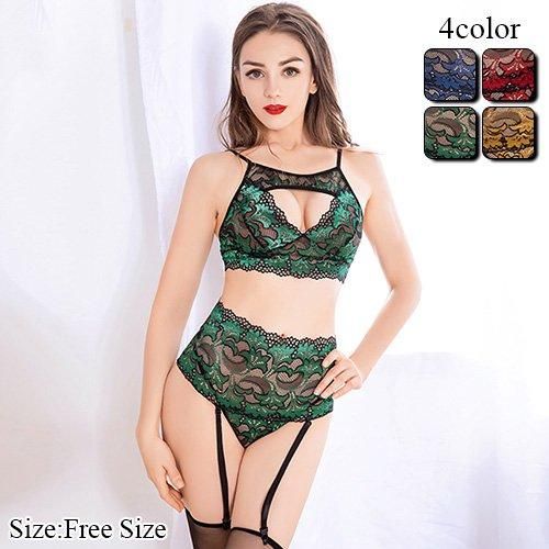 グリッターカラーがゴージャスな雰囲気のガーターランジェリー セクシー ランジェリー おすすめ