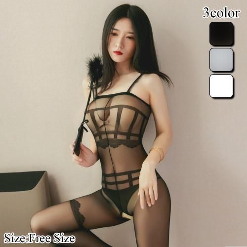 拘束感漂うオープンクロッチボディストッキング 熟女 エロ ランジェリー