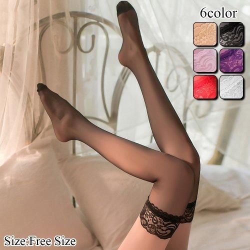 切り替えレースとのコントラストとシースルー感が艶めかしいサイハイストッキング スベビードール通販商品一覧