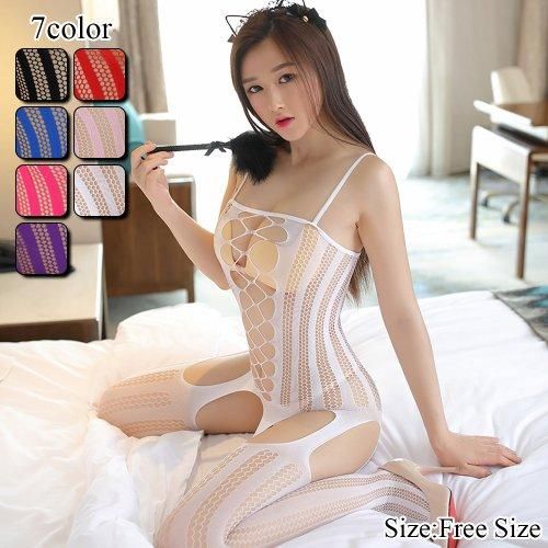 大小さまざまな編み目でボディラインを妖艶に魅せるボディストッキング コスプレ えろ　通販