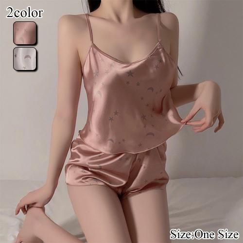 天体柄セットアップルームウェア セクシー な 下着