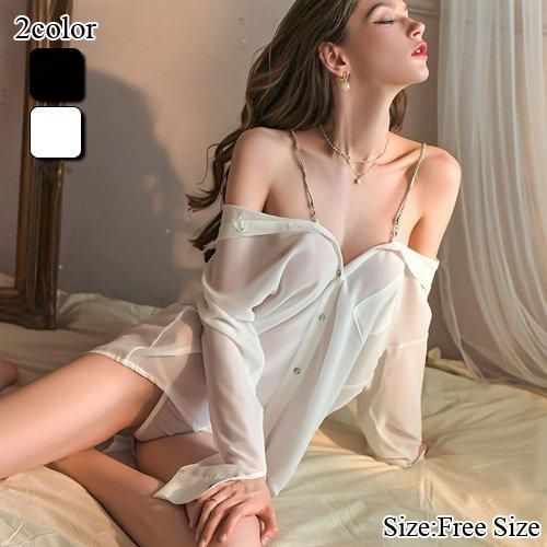 ゆるシルエットで抜け感を演出する彼シャツ風ルームウェア セクシー ランジェリー av
