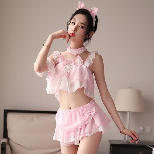 可愛い猫ちゃんが甘く癒してくれる猫耳メイド服風コスプレ エロ　下着　セクシーコスチューム