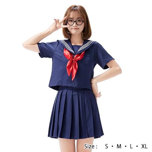 レディースランジェリー リボンが可愛い定番セーラー服風コスプレ 激安 エロ下着 セクシーコスプレ
