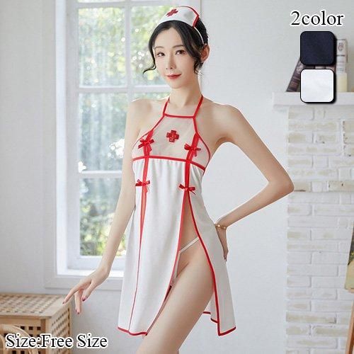 ひらひらスリットがセクシーなナース風コスプレ 高級 ランジェリー ブランド