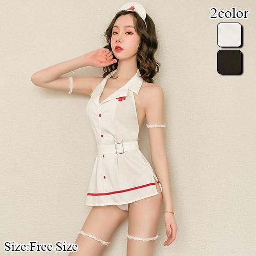 ヒップが見えちゃう短め丈のナース風コスプレ セクシー コスチューム通販
