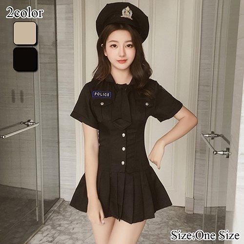 付属アイテムにもこだわった本格的ポリスウーマン風コスプレ セクシー下着ランジェリー