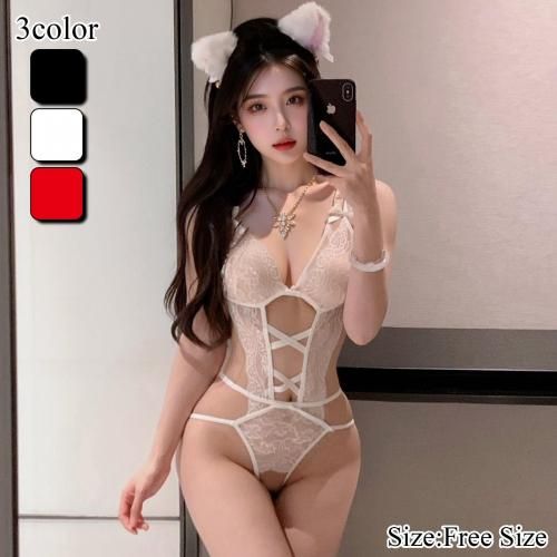 極薄レースの透け感が魅せる美くびれ＆究極の砂時計シルエットでスタイル補正も叶う総レーステディ