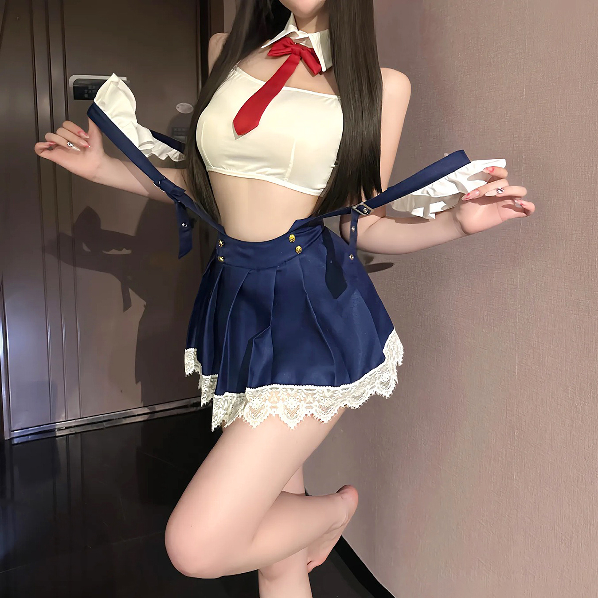 JKコスプレ清純×過激な放課後の誘惑 JK風サスペンダースカートコスプレ